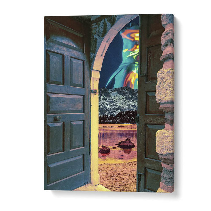 Elevate your space with SPIRIT CITED, SURREAL ART PRINTS by Cosmo Zach, featuring a stunning door-frame scene.