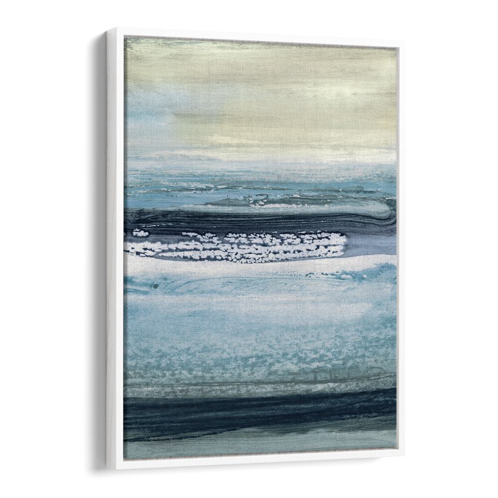 SPLASHED, ABSTRACT PAINTINGS by Dan Hobday features calming blue tones, enhancing any space with modern elegance.