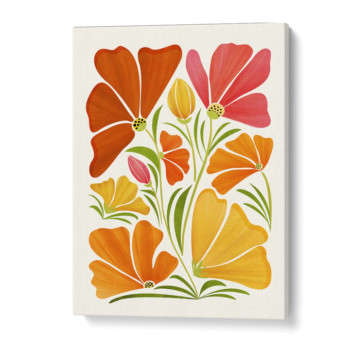 Bright and colorful SPRING WILDFLOWERS, FLORAL FLOWER PAINTINGS by Kristian Gallagher enhance any space beautifully.