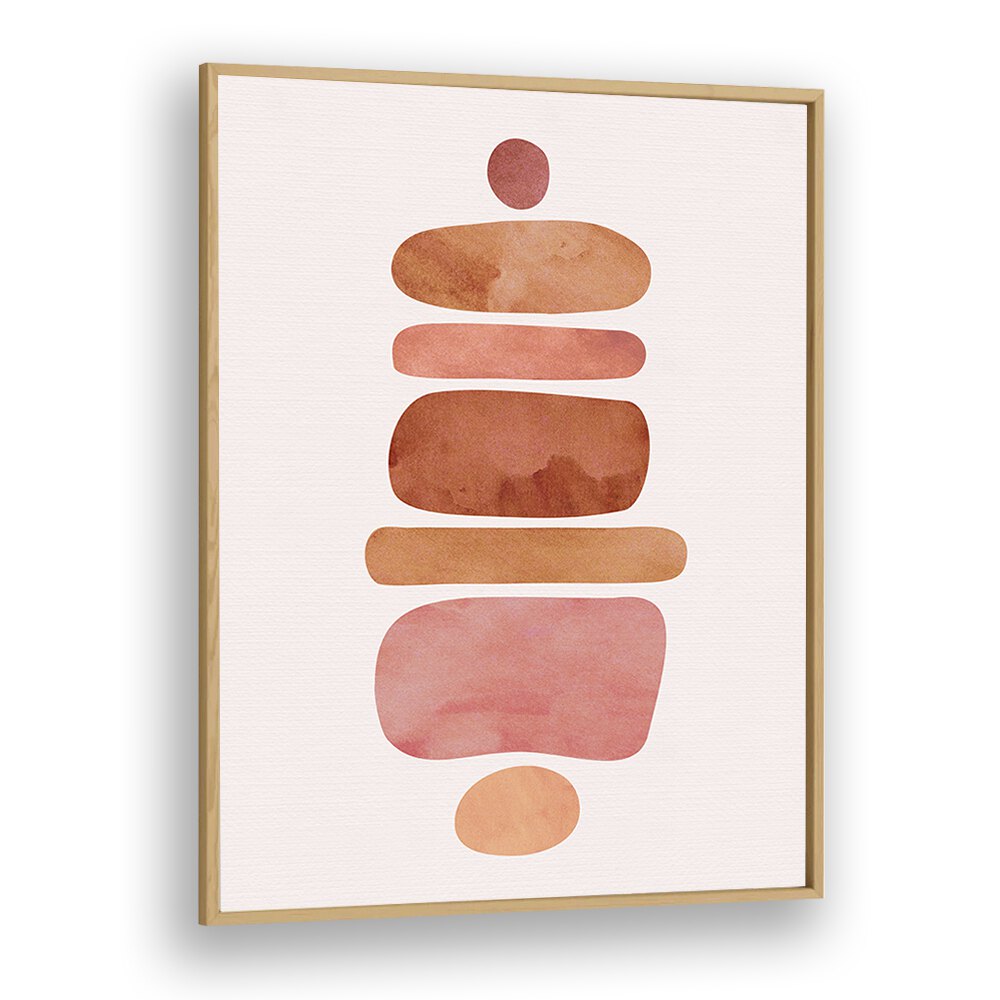 Stunning STACKED STONES, BOHO ART PRINTS by Kristian Gallagher, framed in oak, perfect for your chic decor.