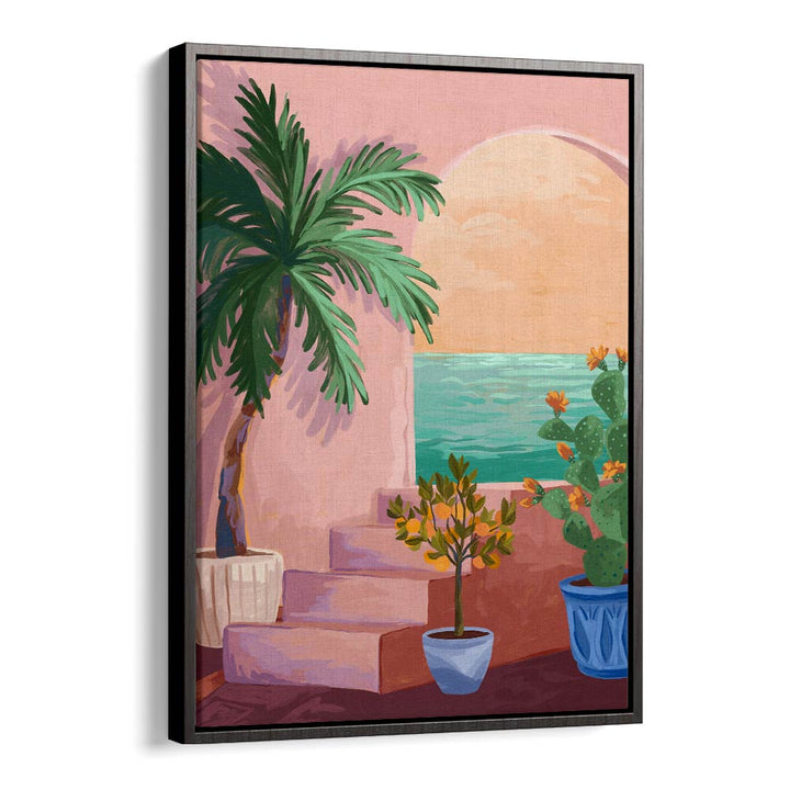 Colorful "Stairway to Paradise" landscape painting by Goed Blauw, perfect for transforming your space with beauty.