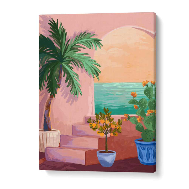 Transform your space with the serene STAIRWAY TO PARADISE, LANDSCAPE PAINTINGS by Goed Blauw, evoking tranquil beauty.