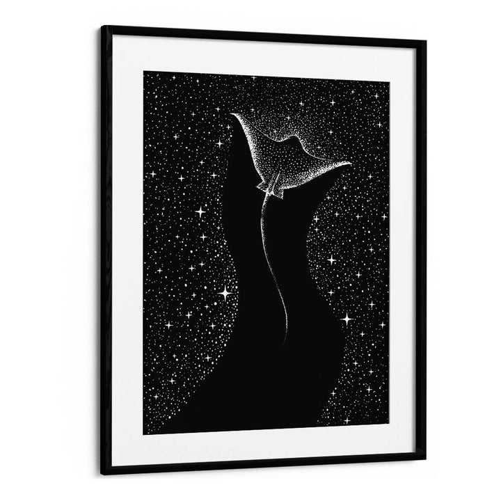 Explore the STAR COLLECTOR, SURREAL ART PRINTS by Aliriza Çakir, featuring a captivating black version design.