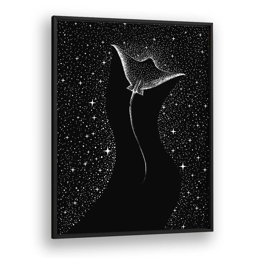 Stunning STAR COLLECTOR, SURREAL ART PRINTS by Aliriza Çakir, featuring a mesmerizing black and starry design.