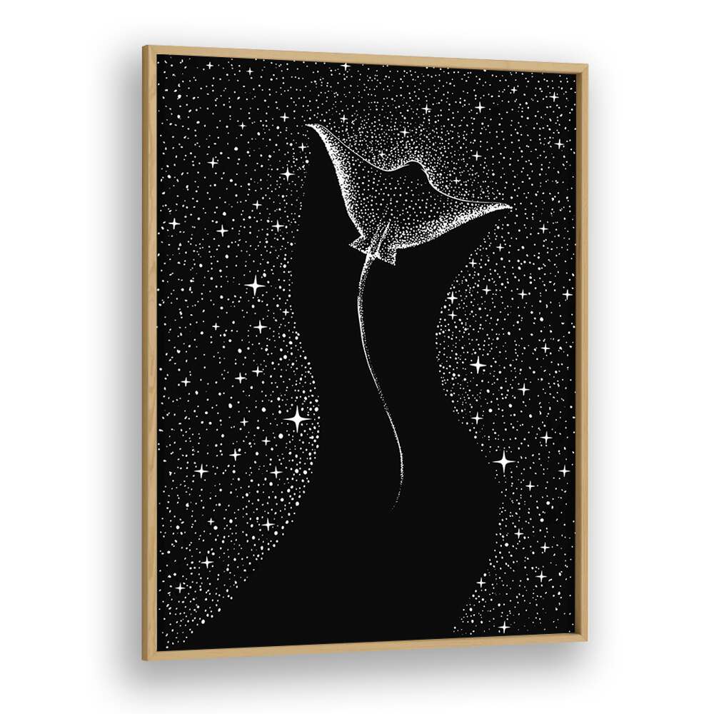 Stunning STAR COLLECTOR, SURREAL ART PRINTS by Aliriza Çakir, featuring a mystical scene in a sleek black design.