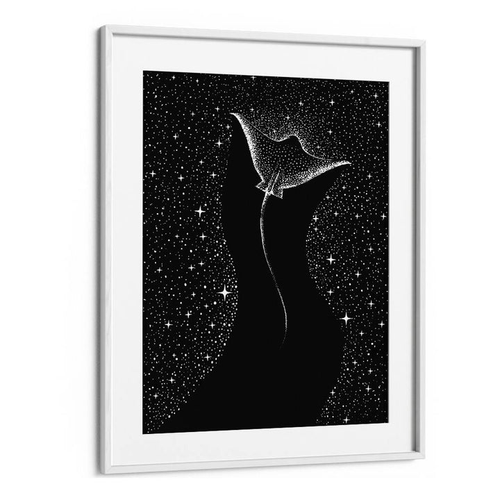 Stunning STAR COLLECTOR, SURREAL ART PRINTS by Aliriza Çakir, featuring a black and white cosmic design.