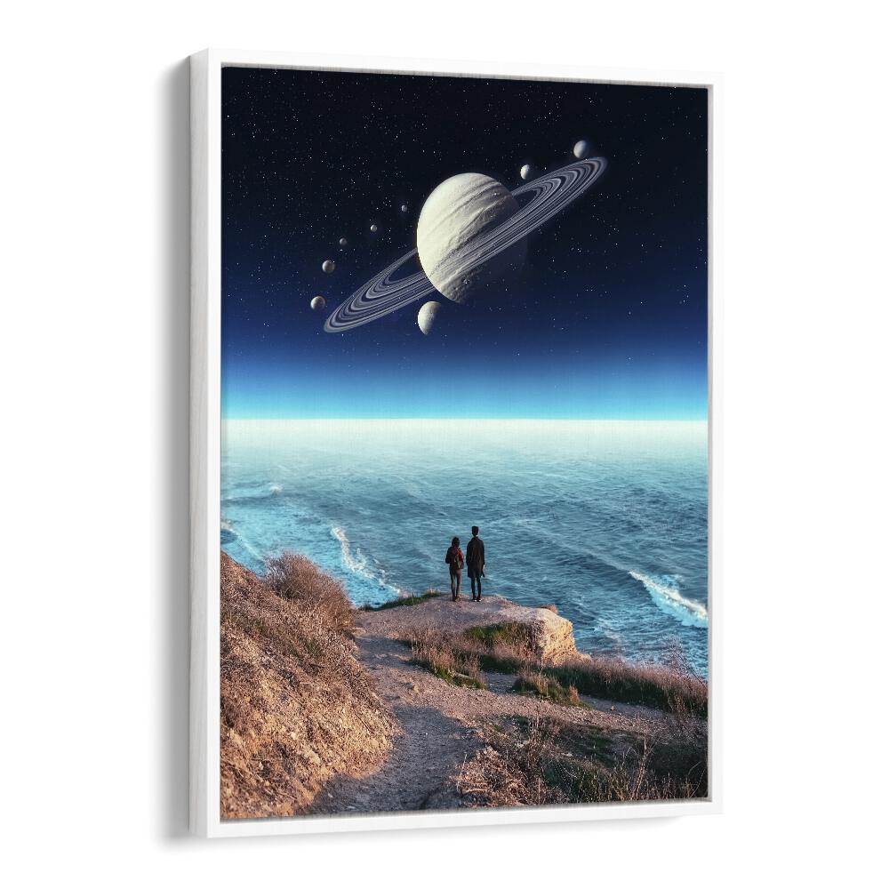 Staring Into Abyss, Surreal Art Prints by Ritvik Takkar showcases a cosmic scene evoking imagination and depth.