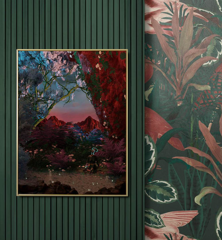 Transform your space with STILL LIFE FISHING POND, SURREAL ART PRINTS by Cosmo Zach, blending art and nature beautifully.