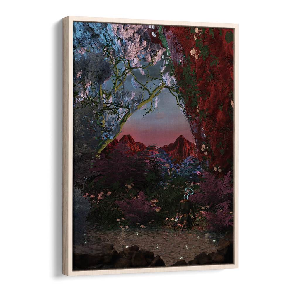 Transform your space with STILL LIFE FISHING POND, SURREAL ART PRINTS by Cosmo Zach, featuring vibrant surreal landscapes.