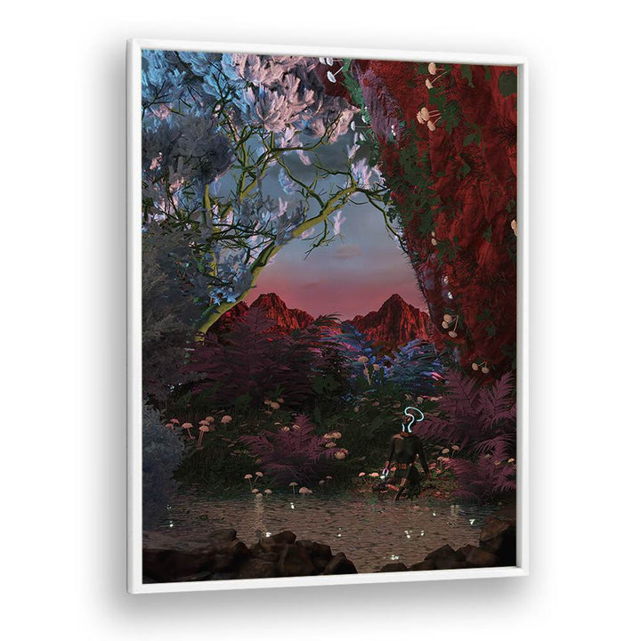Transform your space with STILL LIFE FISHING POND, SURREAL ART PRINTS by Cosmo Zach, featuring enchanting surreal landscapes.