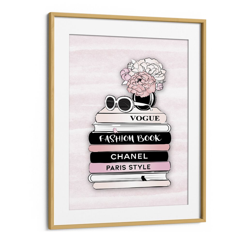 Stylish oak-framed STYLE BOOKS, FASHION POSTERS by Martina, perfect for elevating any fashion-inspired decor.