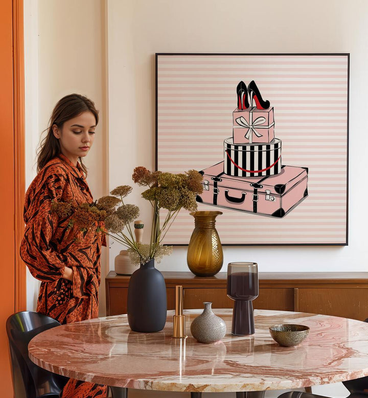 Stylish Travels, Fashion Posters by Martina transform your space with chic fashion art and elegant decor.