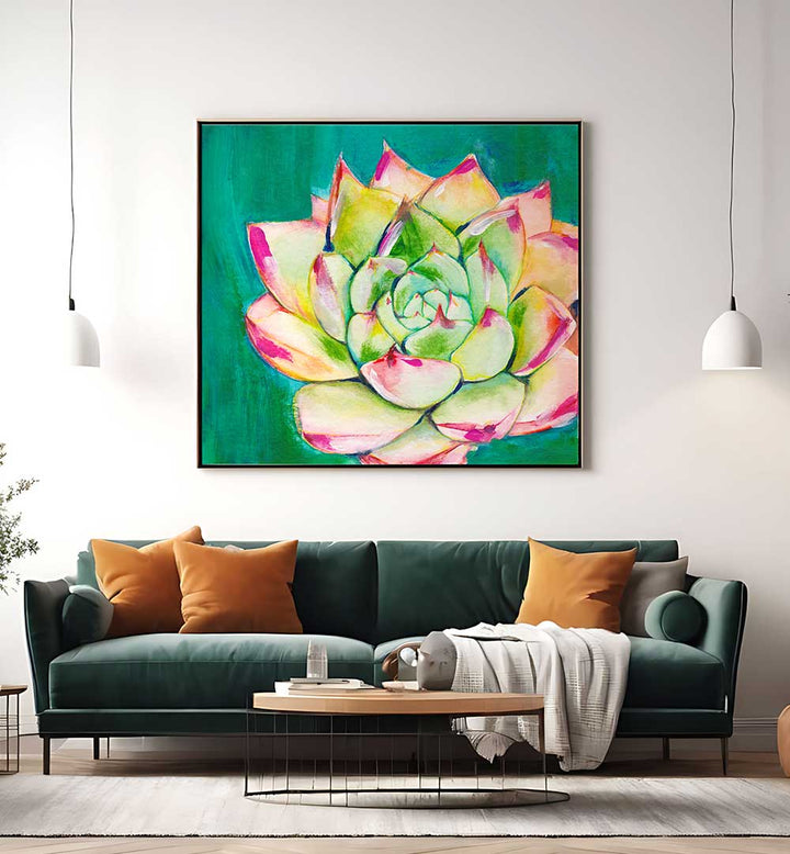 SUCCULENT I LARGE , FLORAL FLOWER PAINTINGS