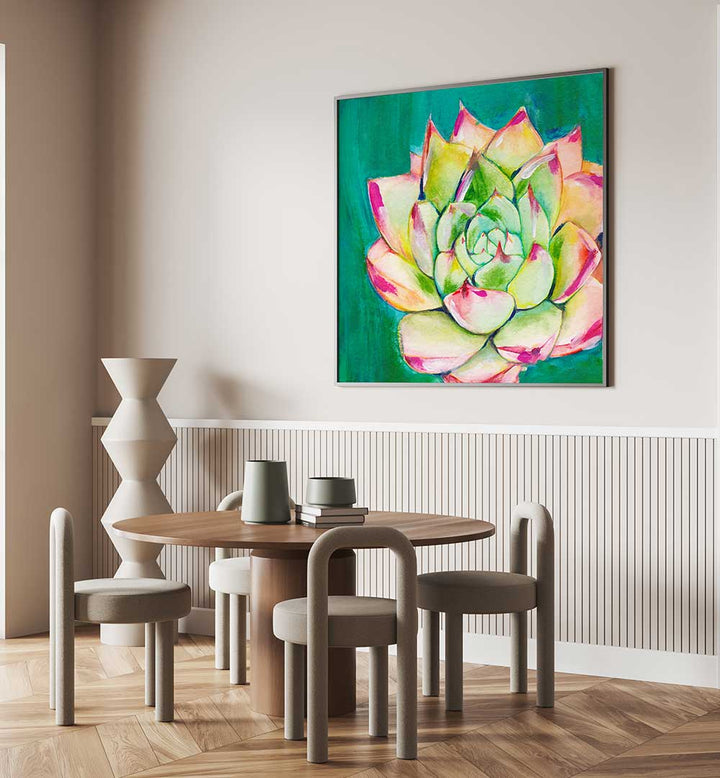 SUCCULENT I LARGE , FLORAL FLOWER PAINTINGS