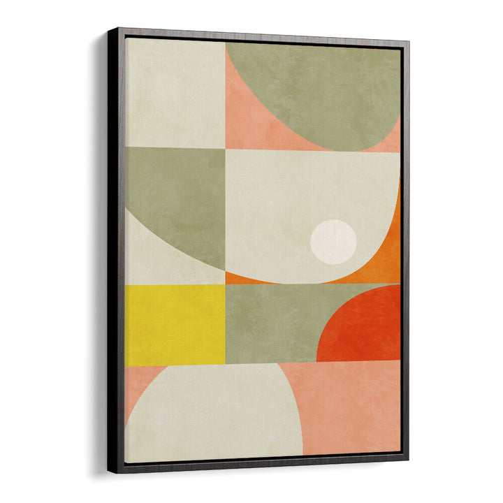 Transform your decor with "Summer Circle," vibrant abstract paintings by Ana Rut Bre in a chic black floater frame.