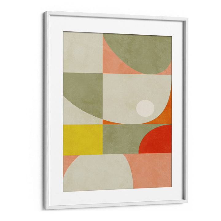 Bright and colorful "Summer Circle" abstract painting by Ana Rut Bre, framed elegantly for stunning interior decor.