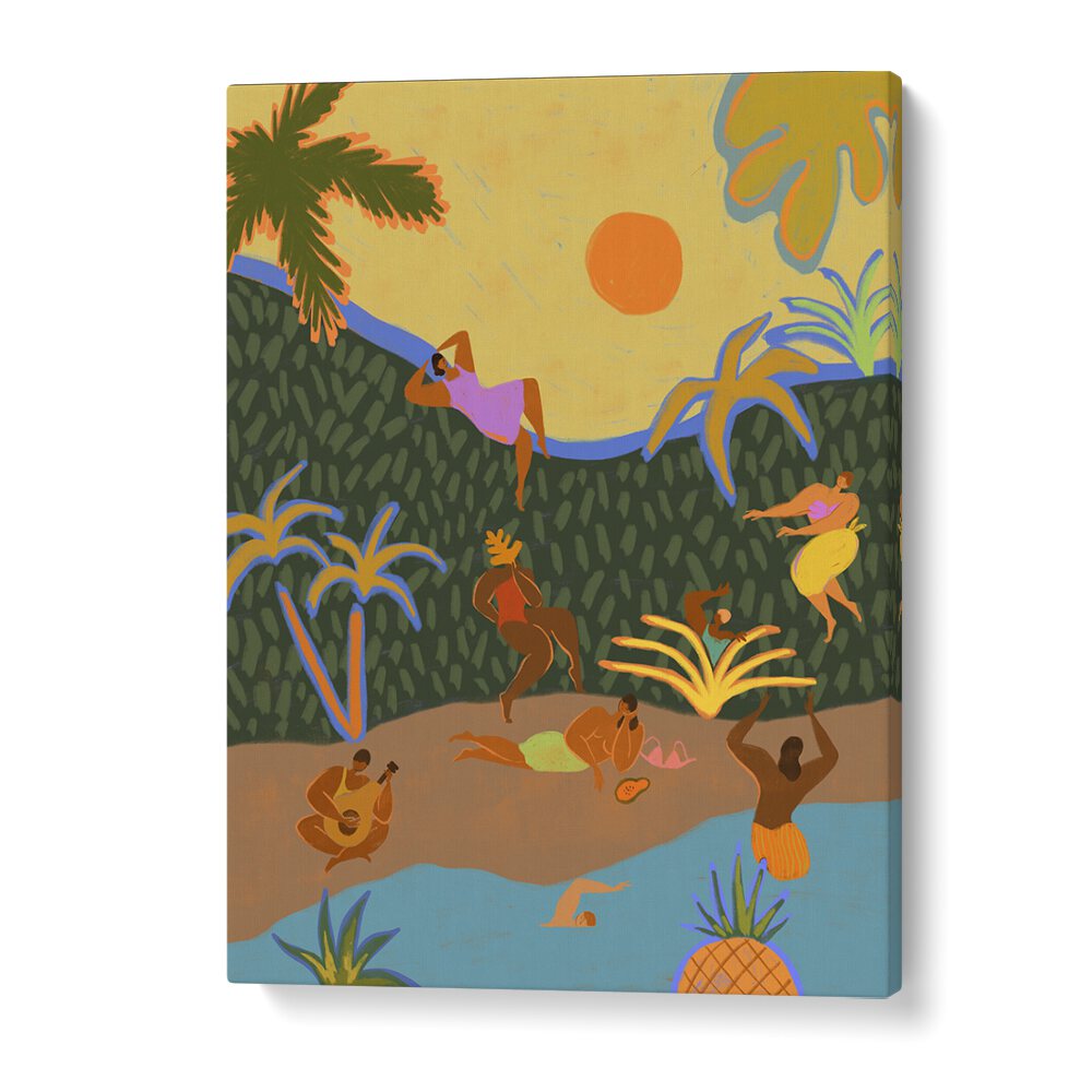 Vibrant "SUMMER PARADISE, PORTRAITS" wall art by Arty Guava, perfect for transforming your space with modern elegance.