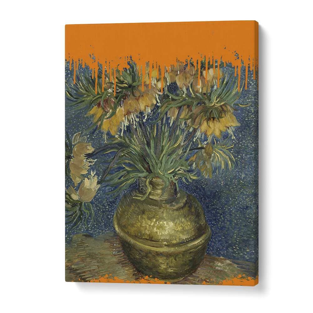 Vibrant SUNFLOWERS AND THE SPLASH, ALTERED ART PRINTS showcasing Van Gogh's style with a modern twist for stunning decor.
