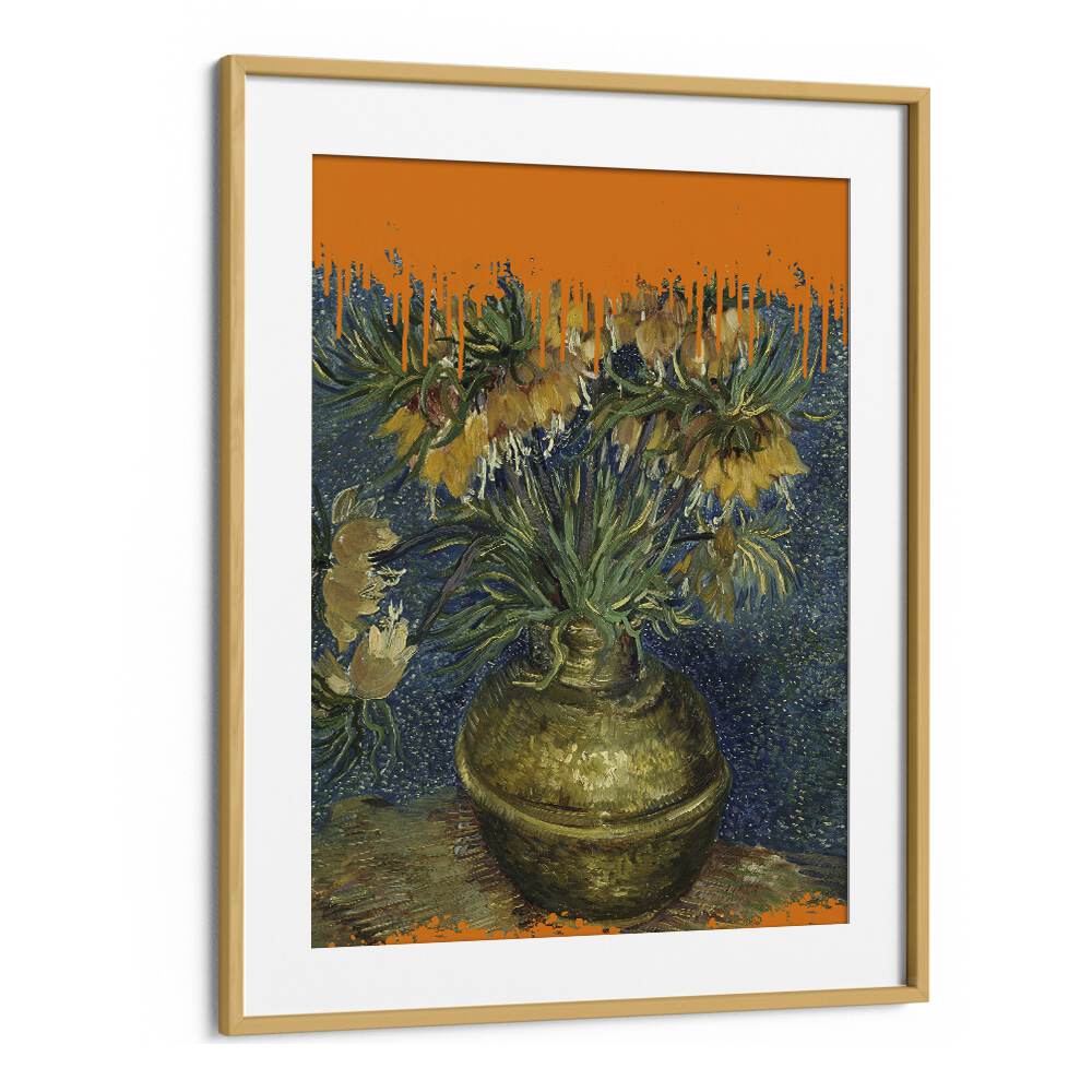 Vibrant 'Sunflowers and the Splash, Altered Art Prints' elevates decor with a modern Van Gogh twist in a stylish frame.