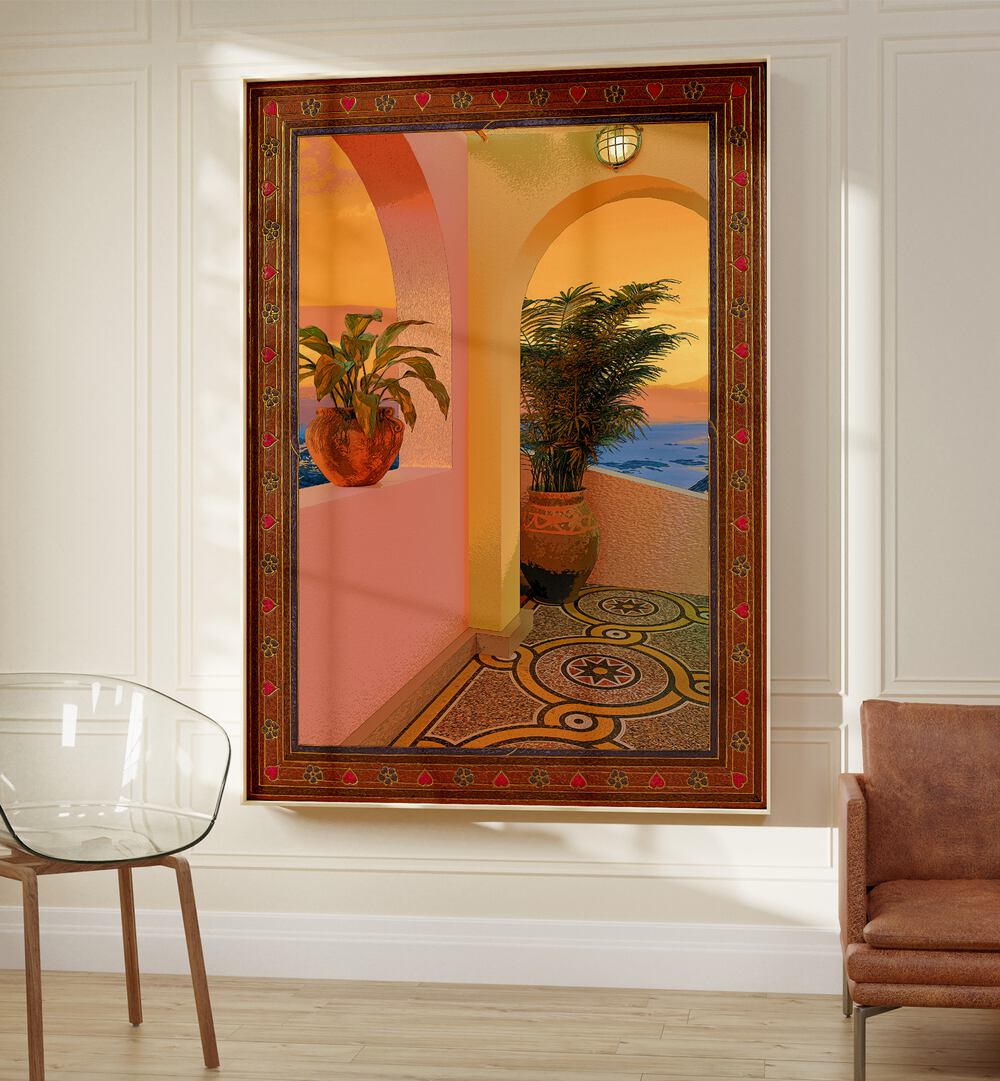 Brightly colored Sunny Place, Surreal Art Prints by Cosmo Zach, perfect for transforming any space with its vibrant charm.