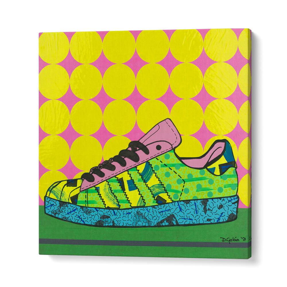 adidas gazelle silver green womens Superstar Green Pink Blue Pop Art Paintings – Asianmonk