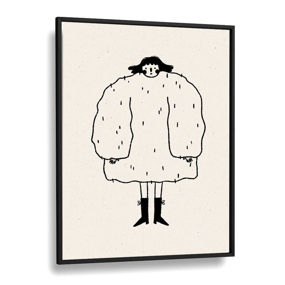 Cozy illustration titled "Sweater Weather" by Julia Leister, perfect for wall art prints that embrace winter warmth.