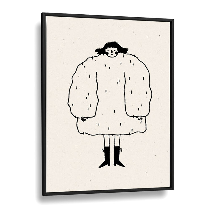 Cozy illustration titled "Sweater Weather" by Julia Leister, perfect for wall art prints that embrace winter warmth.