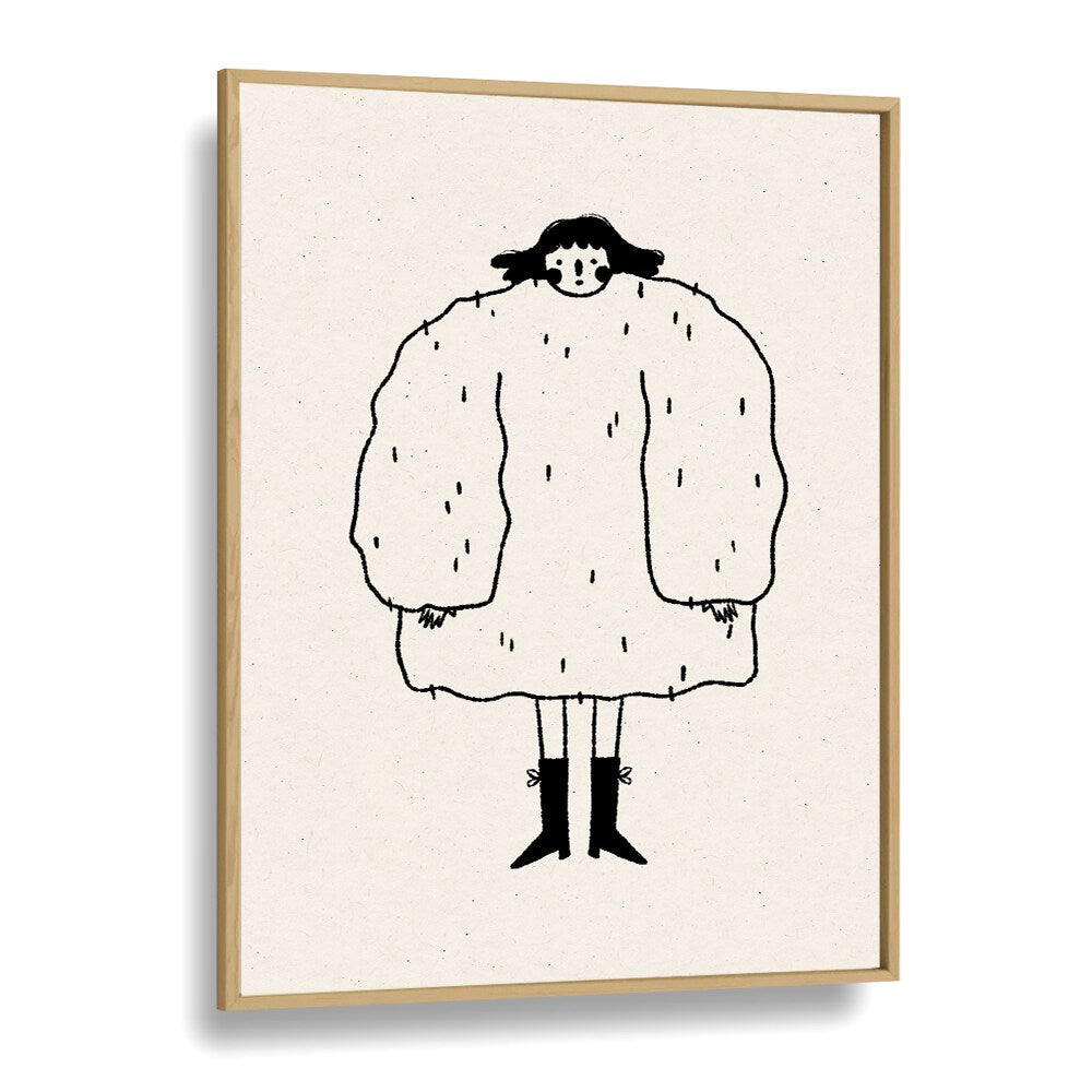 Cozy "SWEATER WEATHER, WALL ART PRINTS" by Julia Leister in oak frame captures winter nostalgia beautifully.