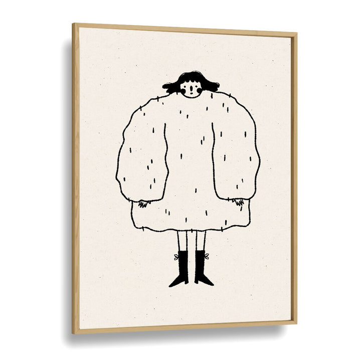Cozy "SWEATER WEATHER, WALL ART PRINTS" by Julia Leister in oak frame captures winter nostalgia beautifully.