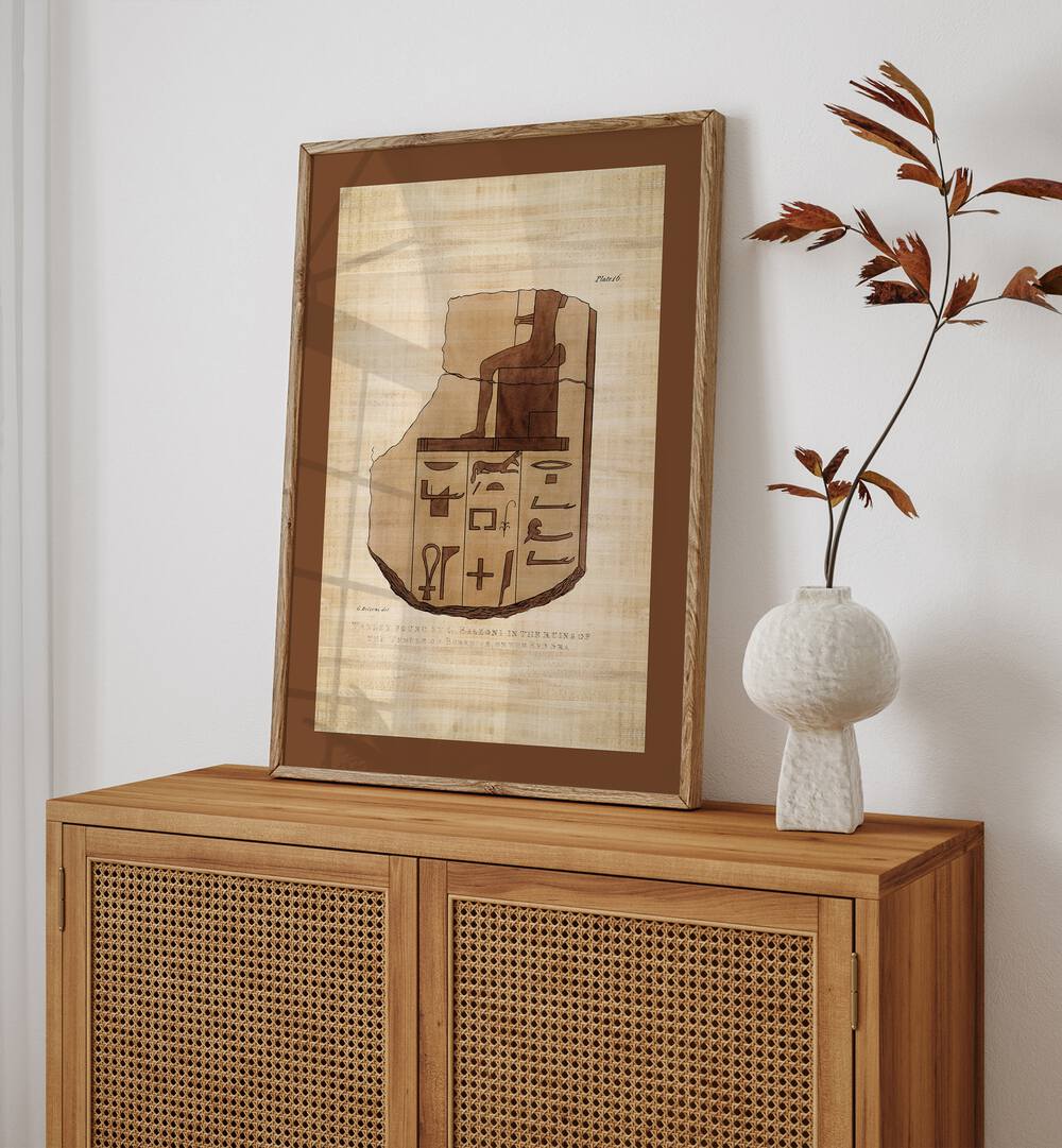 Elegant Tablet of Brecchia Stone with Hieroglyphics, Egyptian Art Paintings, showcasing ancient artistry in home decor.