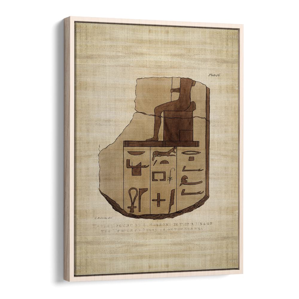 Explore the beauty of the Tablet of Brecchia Stone with hieroglyphics, a stunning piece of Egyptian art paintings.