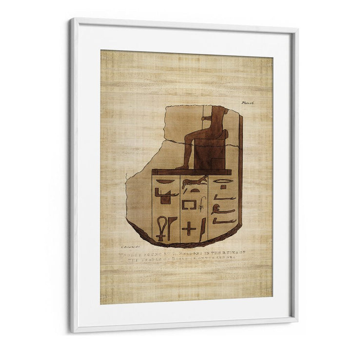 Stunning Tablet of Brecchia Stone with hieroglyphics, showcasing Egyptian art paintings in an elegant frame.