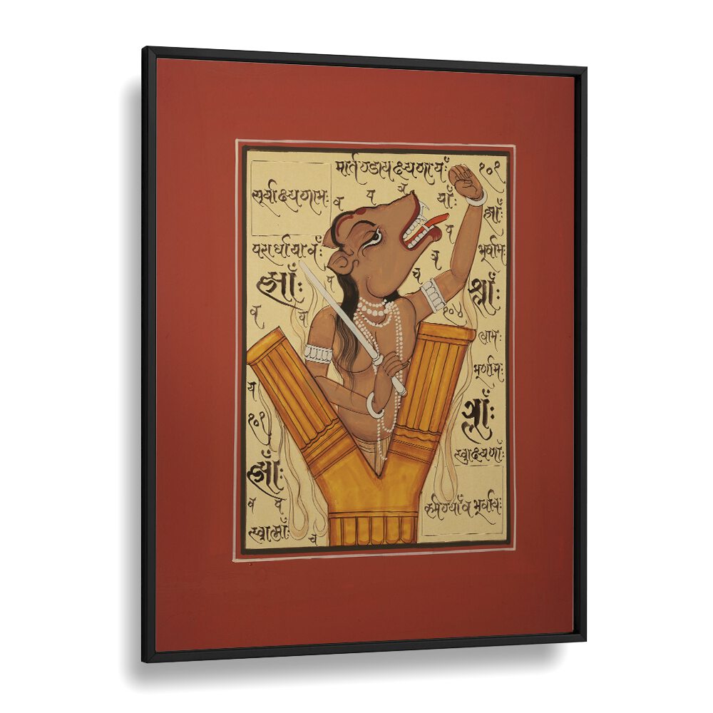 Elegant TANTRA Indian Art Paintings showcasing a sword-wielding figure, perfect for cultural decor.