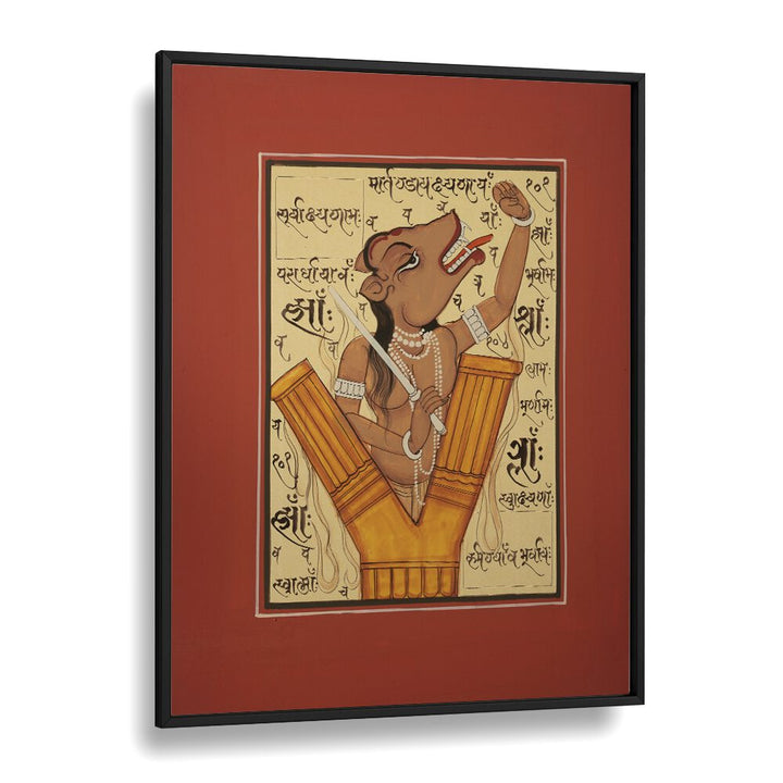 Elegant TANTRA Indian Art Paintings showcasing a sword-wielding figure, perfect for cultural decor.