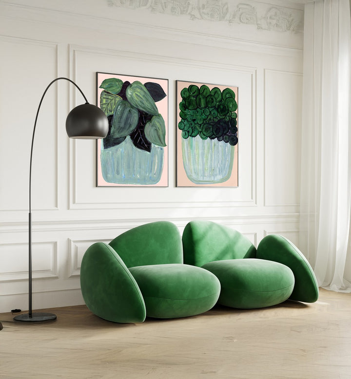 Enhance your space with the TERRA BLOOM SET, SET OF 2 PAINTINGS showcasing elegant plant art for a fresh look.