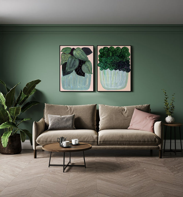 Transform your space with the TERRA BLOOM SET, SET OF 2 PAINTINGS, showcasing vibrant botanical art for elegance.