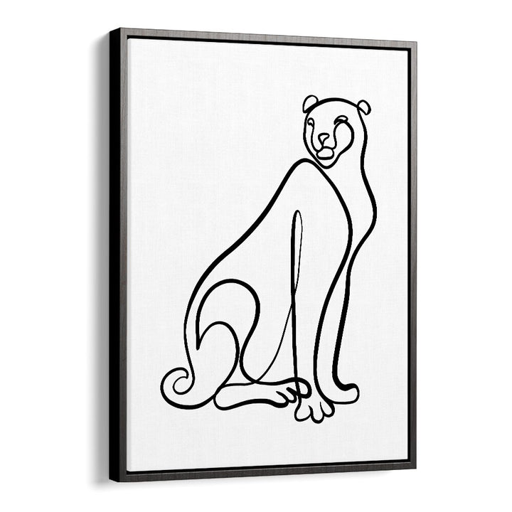 Elegant depiction of the cheetah in minimalist style, showcasing THE CHEETAH, LINE ART PAINTINGS for your space.