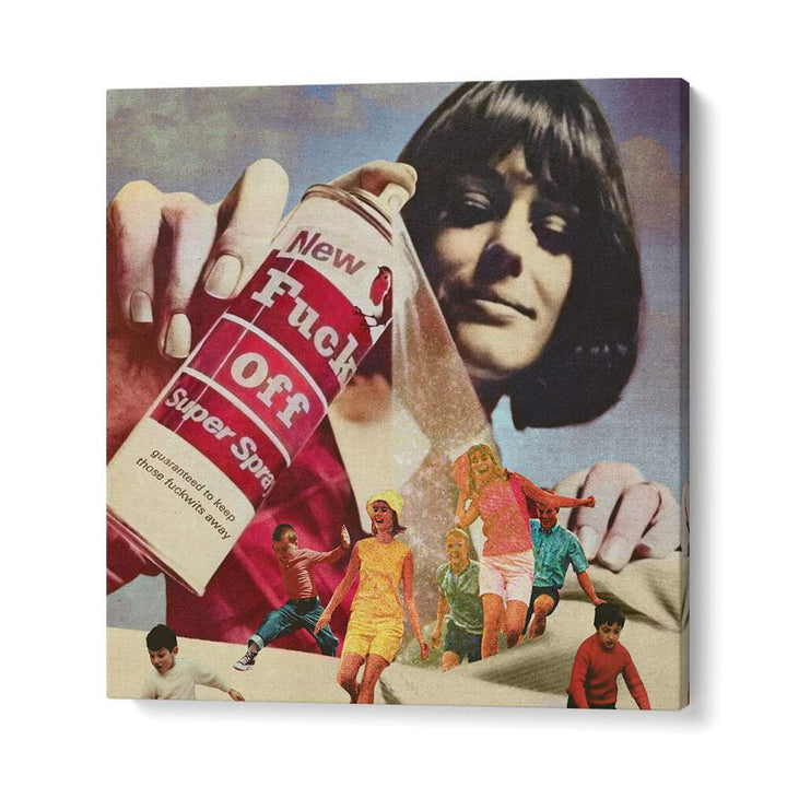 Stylish surreal art print featuring THE F OFF SUPER SPRAY by Vertigo Artography, merging creativity and elegance.