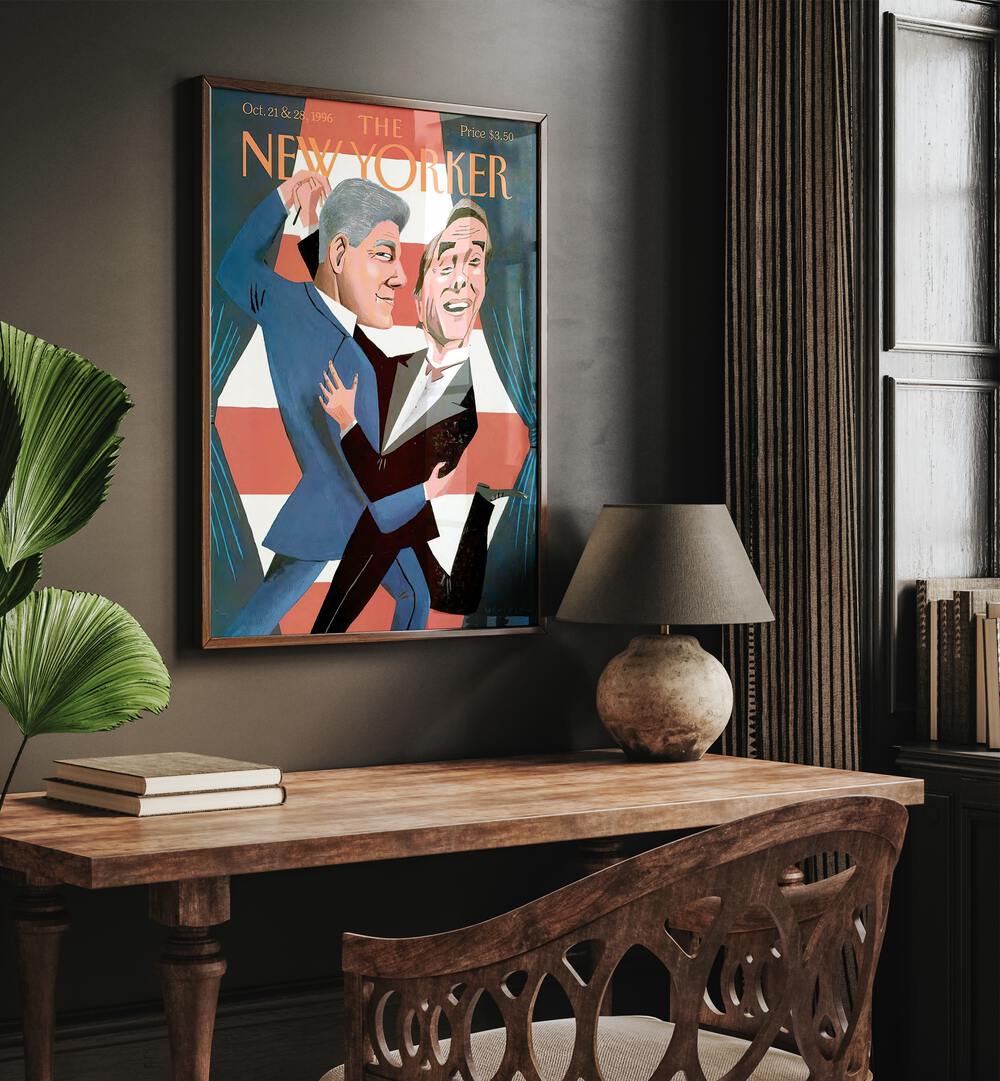 The Last Dance By Mark Ulriksen - New Yorker Magazine Cover Oct 21 1996 Artwork Placed on a wall In A Living Room