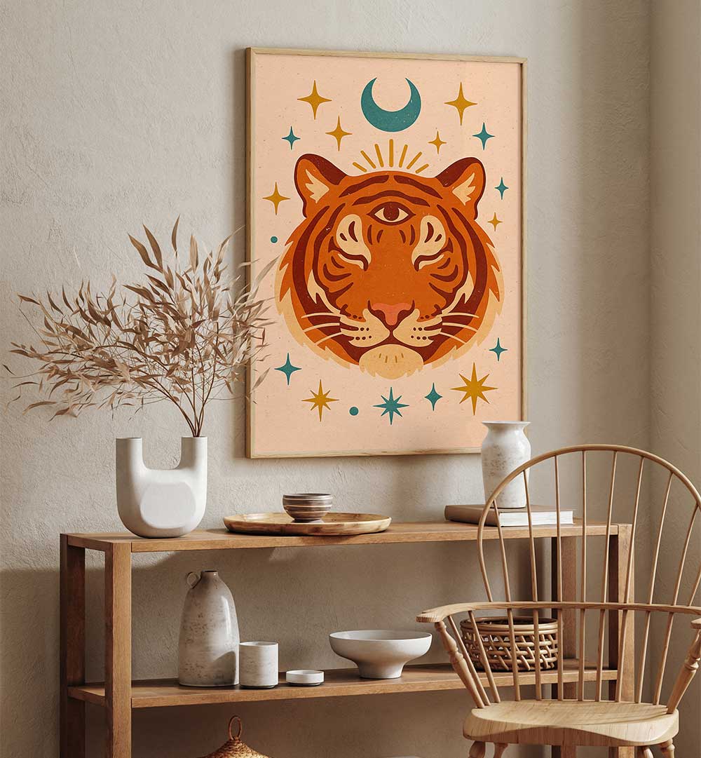 THE THIRD EYE - TIGER , BOHO ART PAINTINGS