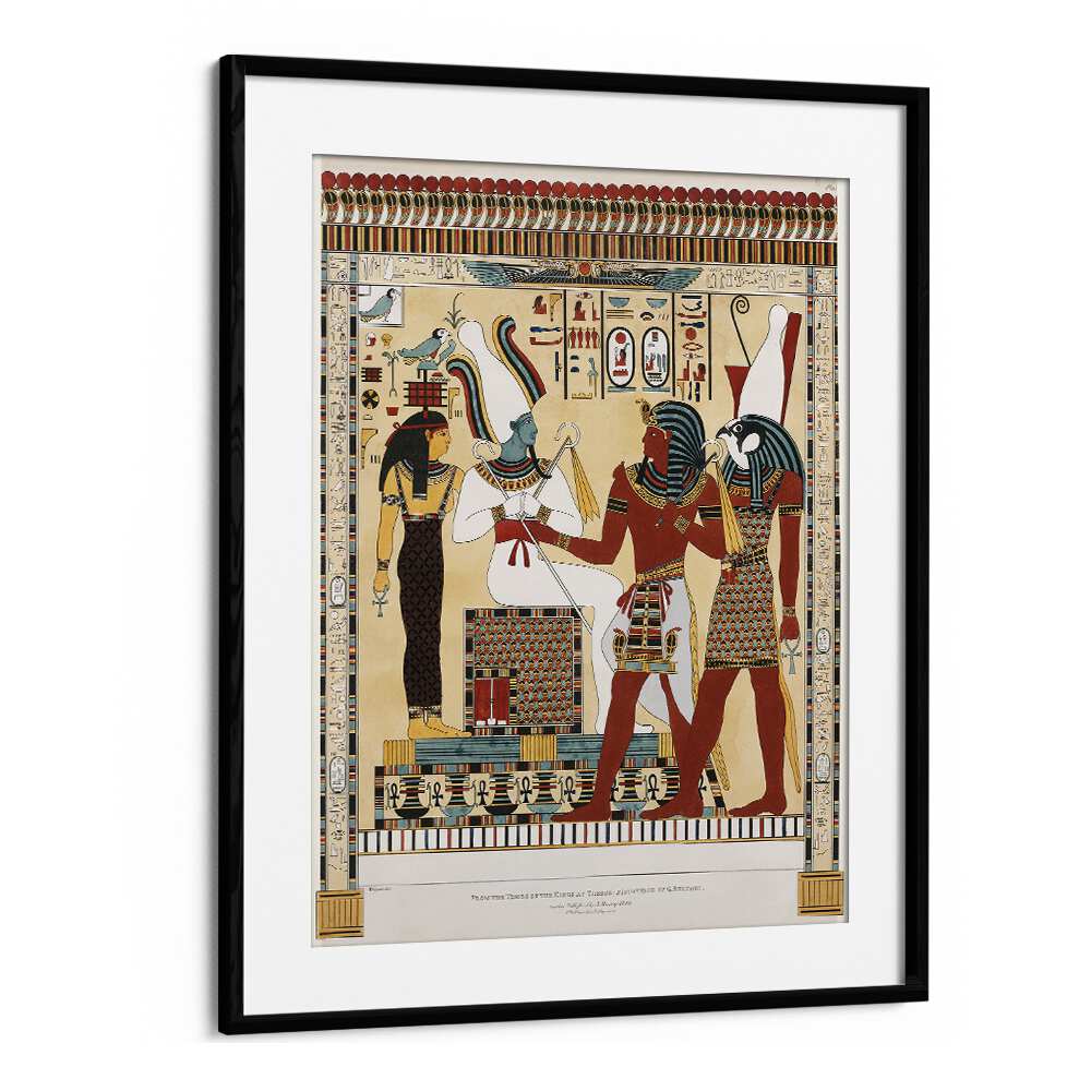 Stunning depiction from THE TOMB OF PSAMMUTHIS ILLUSTRATION FROM THE KINGS TOMBS IN THEBES (1778-1823), EGYPTIAN ART PAINTINGS.