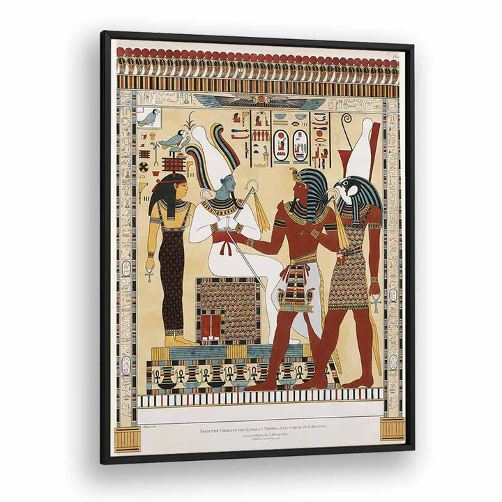 Stunning illustration from THE TOMB OF PSAMMUTHIS ILLUSTRATION FROM THE KINGS TOMBS IN THEBES (1778-1823), EGYPTIAN ART PAINTINGS.