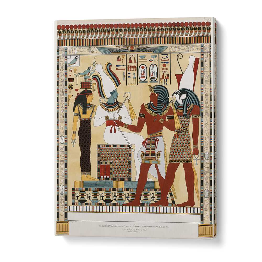 Stunning artwork from THE TOMB OF PSAMMUTHIS ILLUSTRATION FROM THE KINGS TOMBS IN THEBES (1778-1823), EGYPTIAN ART PAINTINGS.