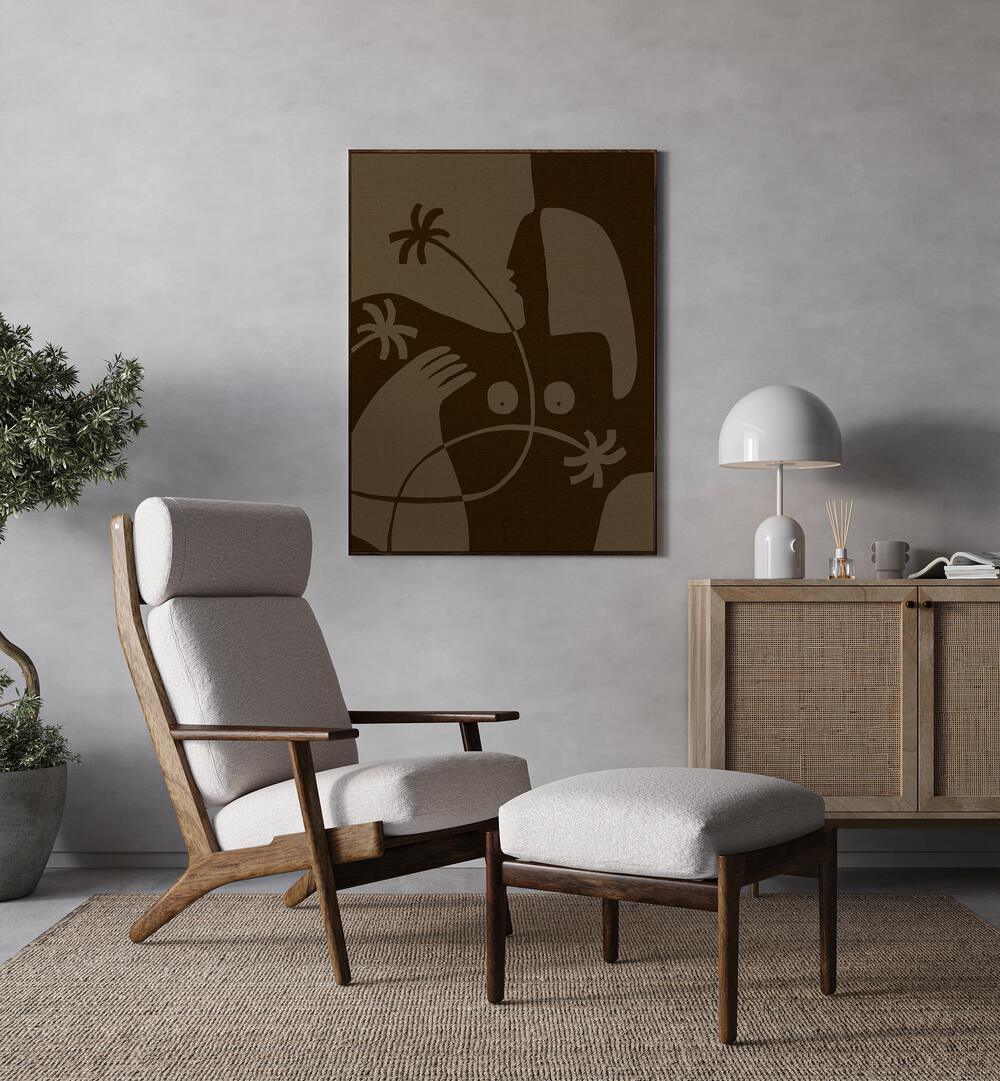 Stylish interior featuring THE LAND STORY VI, BOHO ART PAINTINGS, showcasing modern design and nature's essence.