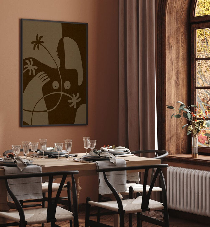 Elegant interior featuring THE LAND STORY VI, BOHO ART PAINTINGS, enhancing the space with contemporary nature-inspired art.