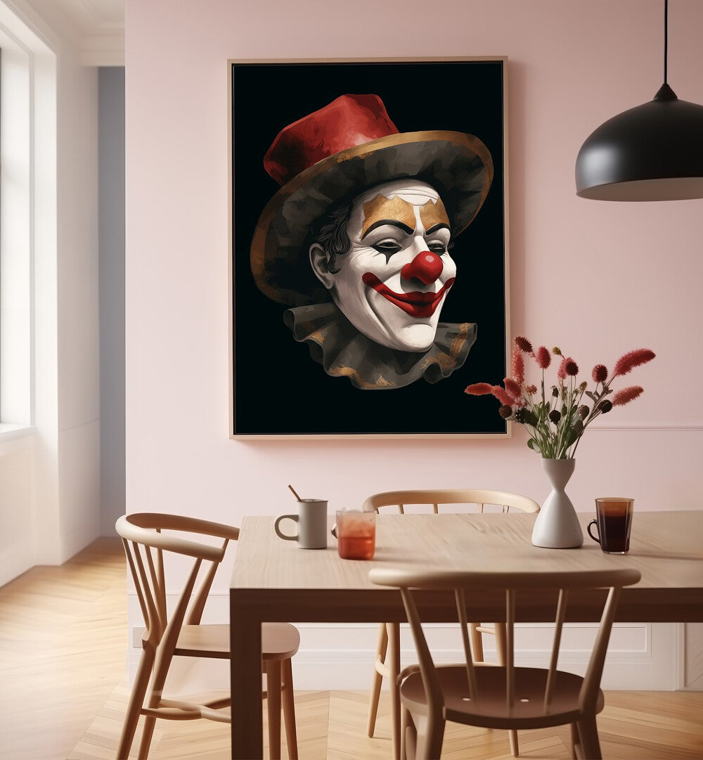 Vibrant THE SMILING CLOWN, POP ART PAINTINGS brighten any space with playful circus charm and modern artistry.