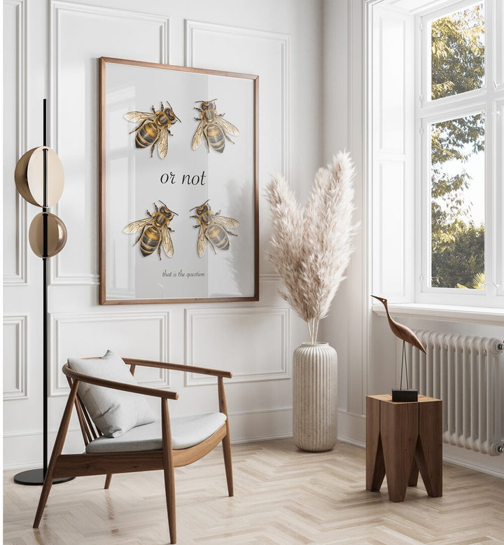 Stylish TO BE, QUOTES poster featuring bees, perfect for unique home decor. Embrace individuality with this design.