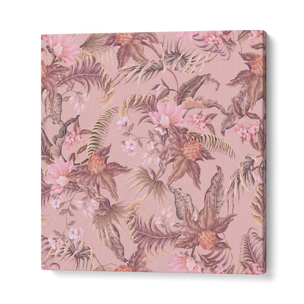 Vibrant TROPICAL FLOWERS and lush leaves in captivating FLORAL FLOWER PAINTINGS for your home decor.