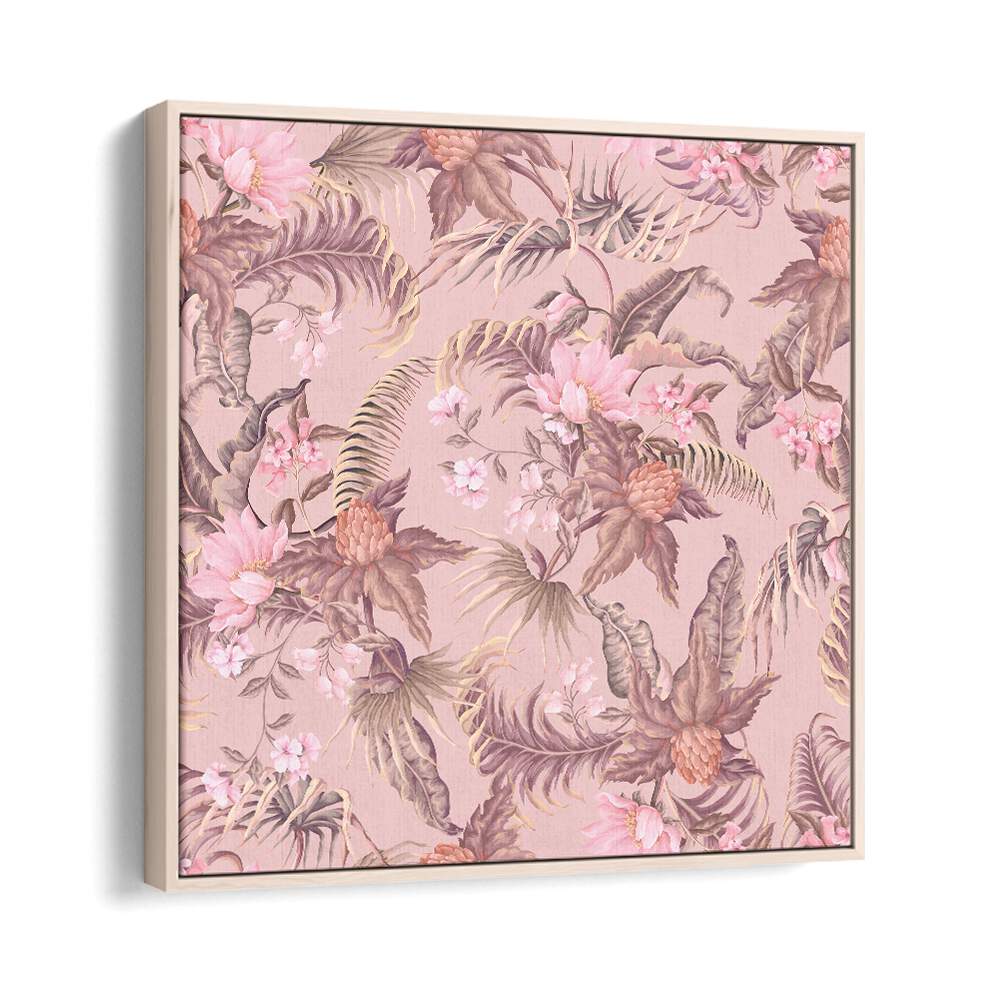 Vibrant TROPICAL FLOWERS, FLORAL FLOWER PAINTINGS in an elegant oak frame, perfect for enhancing your decor.