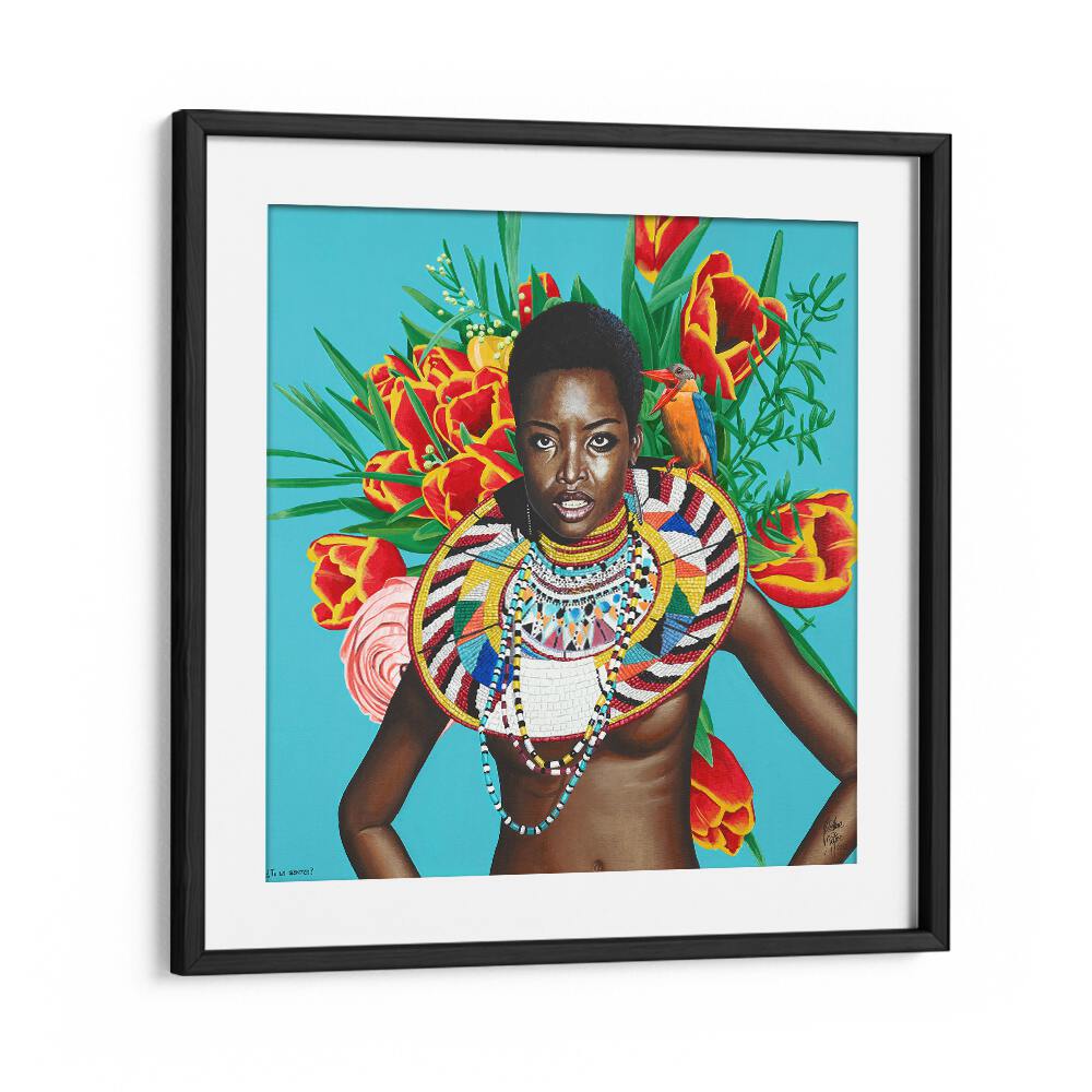 "TU LO SIENTES, AFRICAN ART PAINTINGS by Christian Beijer showcases vibrant colors and cultural richness."